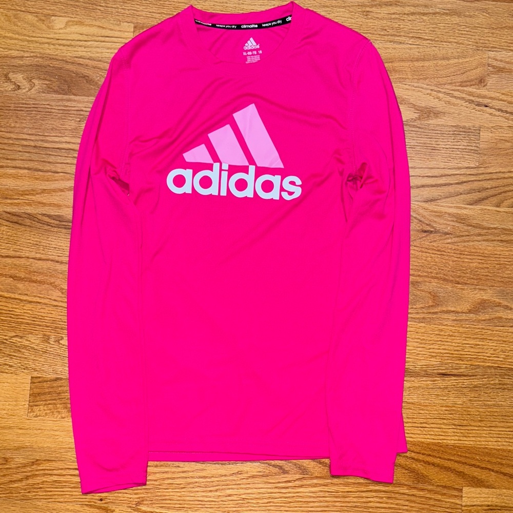 Adidas Vibrant Pink Long Sleeve Tee
